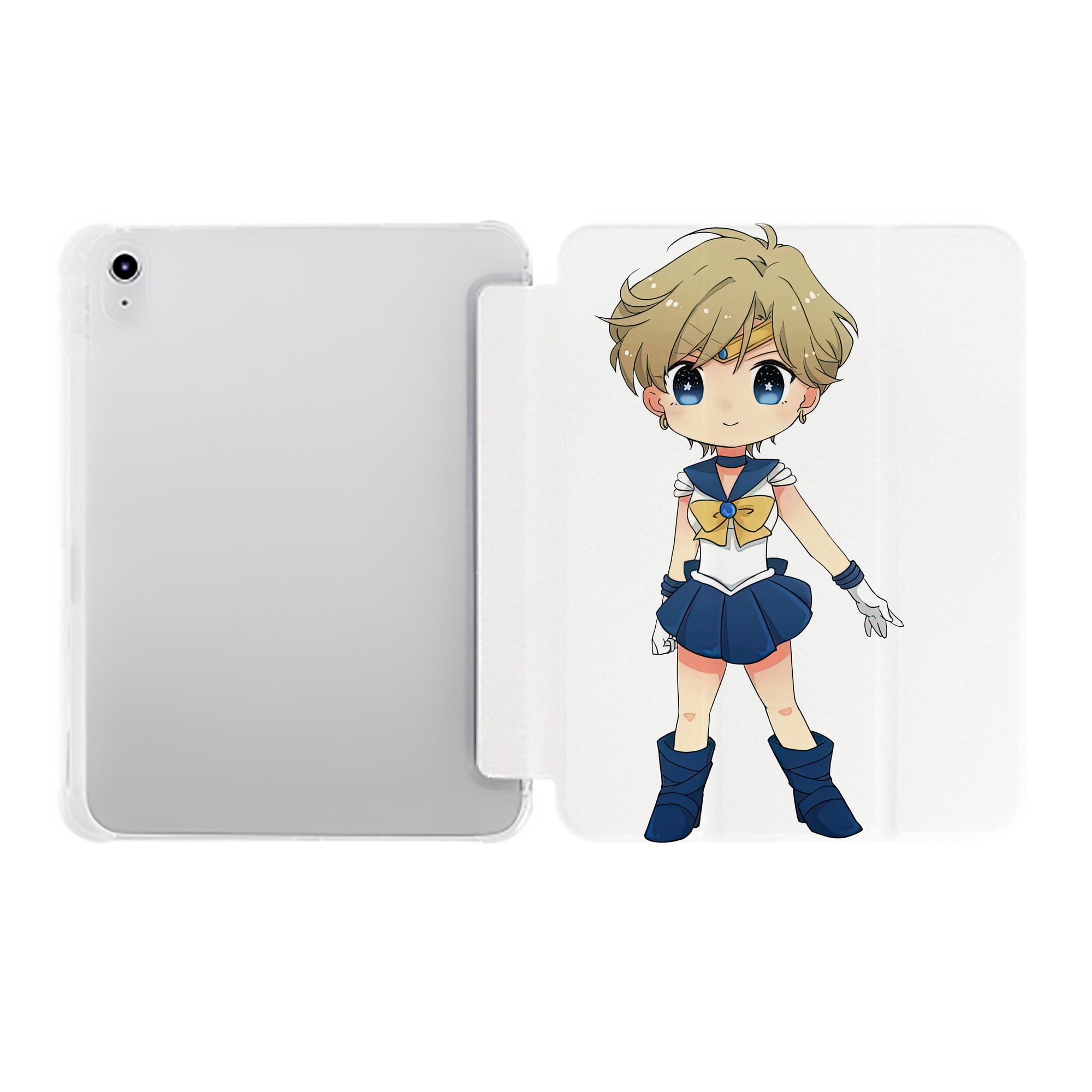 （画像用） 美少女戦士セーラームーン 天王はるか Sailor Moon Tenoh Haruka IPad ケース ペン収納付き 三つ折りスタンド PUレザー×シリコン 対応機種9.5/10.5/10.9インチ